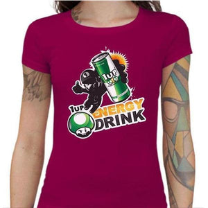 T-shirt Geekette - 1up Energy Drink - Couleur Fuchsia - Taille S