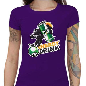 T-shirt Geekette - 1up Energy Drink - Couleur Violet - Taille S