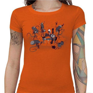 T-shirt Geekette - Alien Party - Couleur Orange - Taille S