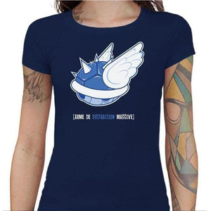 T-shirt Geekette - Arme de distraction massive - Couleur Bleu Nuit - Taille S