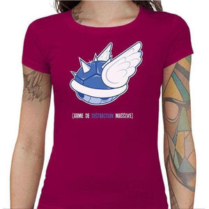 T-shirt Geekette - Arme de distraction massive - Couleur Fuchsia - Taille S