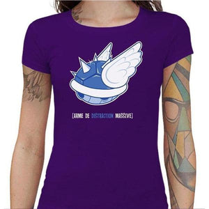 T-shirt Geekette - Arme de distraction massive - Couleur Violet - Taille S