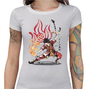 T-shirt Geekette - Avatar - Fire Nation - Couleur Blanc - Taille S