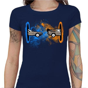 T-shirt Geekette - Back to the Portal - Couleur Bleu Nuit - Taille S