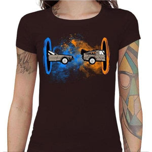 T-shirt Geekette - Back to the Portal - Couleur Chocolat - Taille S