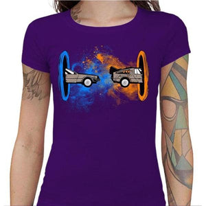 T-shirt Geekette - Back to the Portal - Couleur Violet - Taille S
