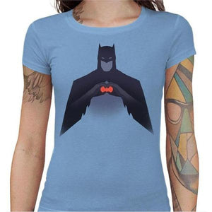 T-shirt Geekette - Batman Love - Couleur Ciel - Taille S