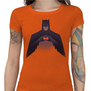 T-shirt Geekette - Batman Love - Couleur Orange - Taille S