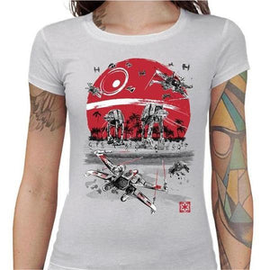 T-shirt Geekette - Battle on the beach - Couleur Blanc - Taille S