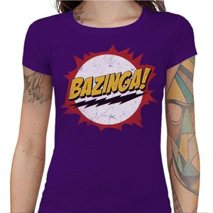 T-shirt Geekette - Bazinga - Couleur Violet - Taille S