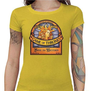 T-shirt Geekette - Bière du Westeros Game of Throne - Couleur Jaune - Taille S