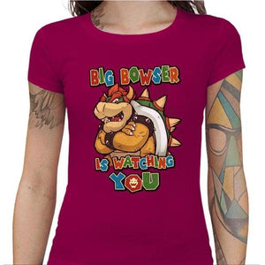 T-shirt Geekette - Big Bowser - Couleur Fuchsia - Taille S