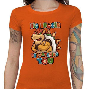 T-shirt Geekette - Big Bowser - Couleur Orange - Taille S