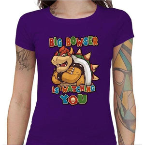 T-shirt Geekette - Big Bowser - Couleur Violet - Taille S