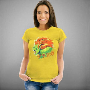 T-shirt Geekette - Blanka Street Fighter - Couleur Jaune - Taille S