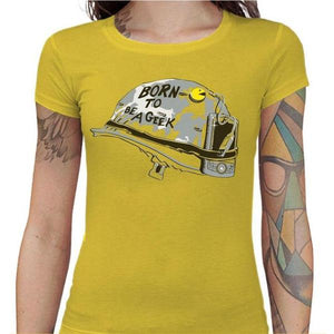 T-shirt Geekette - Born to be a Geek - Couleur Jaune - Taille S