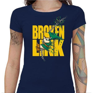 T-shirt Geekette - Broken Link - Couleur Bleu Nuit - Taille S
