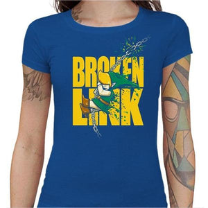 T-shirt Geekette - Broken Link - Couleur Bleu Royal - Taille S