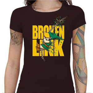 T-shirt Geekette - Broken Link - Couleur Chocolat - Taille S