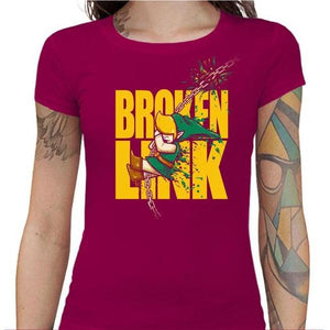T-shirt Geekette - Broken Link - Couleur Fuchsia - Taille S