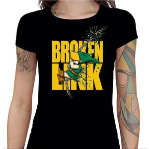T-shirt Geekette - Broken Link - Couleur Noir - Taille S