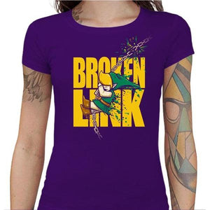T-shirt Geekette - Broken Link - Couleur Violet - Taille S