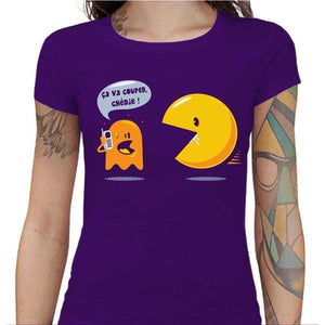 T-shirt Geekette - Ca va couper, chérie ! - Couleur Violet - Taille S