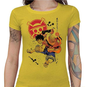 T-shirt Geekette - Captain Luffy - Couleur Jaune - Taille S