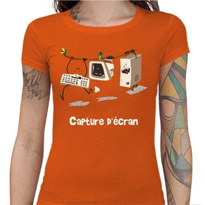 T-shirt Geekette - Capture d'écran - Couleur Orange - Taille S