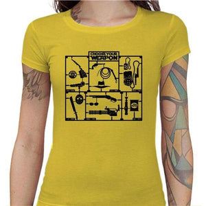 T-shirt Geekette - Choose your weapon - Couleur Jaune - Taille S