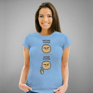 T-shirt Geekette - Coffee - Couleur Ciel - Taille S