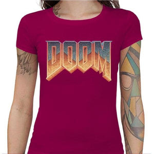 T-shirt Geekette - DOOM Old School - Couleur Fuchsia - Taille S