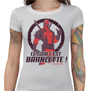 T-shirt Geekette - Deadpool Branlette - Couleur Blanc - Taille S