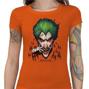 T-shirt Geekette - Death is a joke - Couleur Orange - Taille S