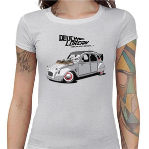 T-shirt Geekette - Deuch' Lorean - DeLorean - Couleur Blanc - Taille S