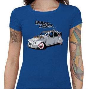 T-shirt Geekette - Deuch' Lorean - DeLorean - Couleur Bleu Royal - Taille S