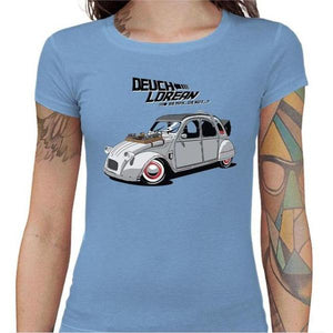 T-shirt Geekette - Deuch' Lorean - DeLorean - Couleur Ciel - Taille S