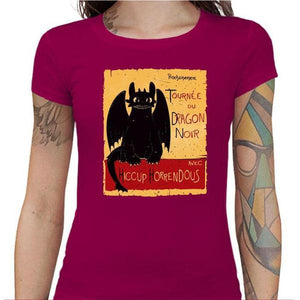 T-shirt Geekette - Dragons Krokmou - Couleur Fuchsia - Taille S