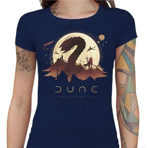 T-shirt Geekette - Dune - Ver des Sables - Couleur Bleu Nuit - Taille S