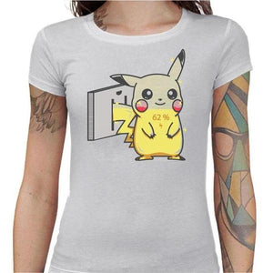 T-shirt Geekette - En charge - Pokemon - Couleur Blanc - Taille S