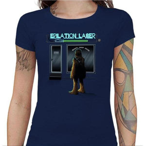T-shirt Geekette - Epilation Laser - Couleur Bleu Nuit - Taille S