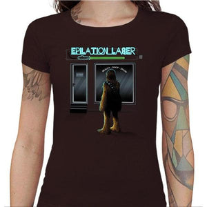T-shirt Geekette - Epilation Laser - Couleur Chocolat - Taille S