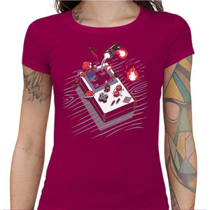 T-shirt Geekette - Exit ! - Couleur Fuchsia - Taille S