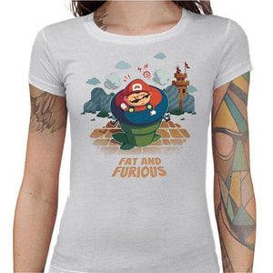 T-shirt Geekette - Fat and Furious - Couleur Blanc - Taille S