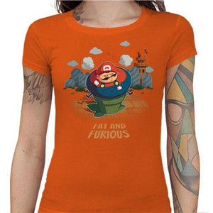 T-shirt Geekette - Fat and Furious - Couleur Orange - Taille S