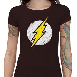 T-shirt Geekette - Flash - Couleur Chocolat - Taille S