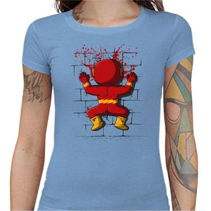 T-shirt Geekette - Flash Crash - Couleur Ciel - Taille S