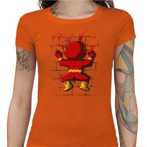 T-shirt Geekette - Flash Crash - Couleur Orange - Taille S
