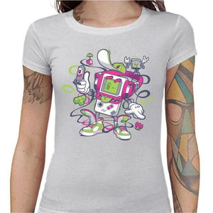T-shirt Geekette - Game Boy Old School - Couleur Blanc - Taille S