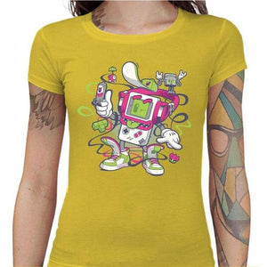 T-shirt Geekette - Game Boy Old School - Couleur Jaune - Taille S